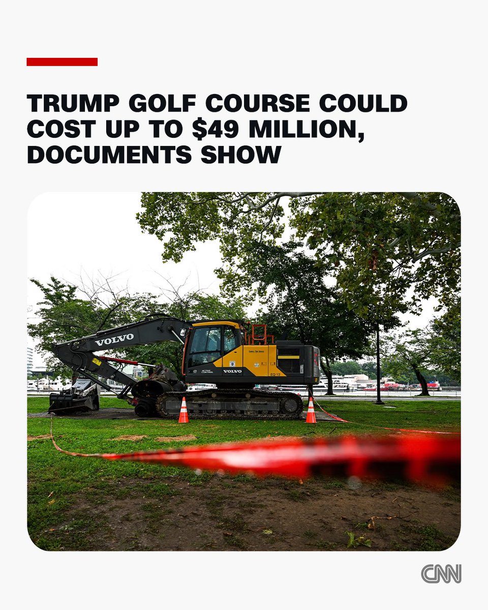 CNN's tweet photo. President Donald Trump’s proposed championship golf course in Washington, DC, could cost up to $49 million dollars, according to a document reviewed by CNN. https://t.co/8zs5QzJ7Zt https://t.co/sgrbeG6Jhr