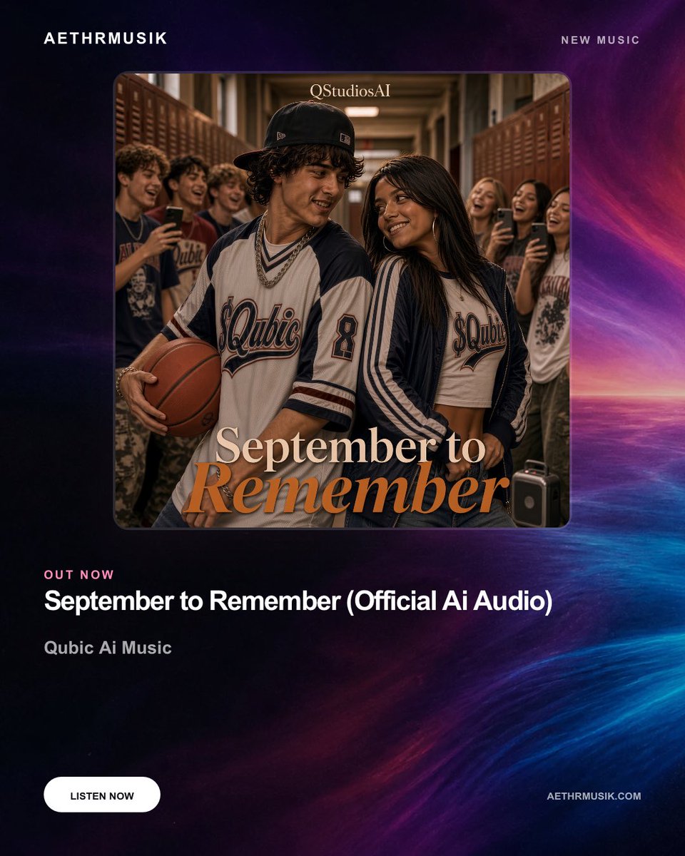 qstudiosai's tweet photo. “I’m happy to announce the first original AI song “September to Remember” on AethrMusik before Spotify, Apple Music , etc release for the cryptocoin qubic-network:native https://t.co/w2Trxu8EW9 https://t.co/jiSKoI6zEG
