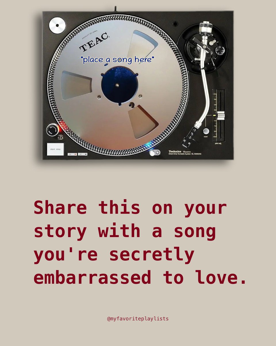 MinervaDowless's tweet photo. Share a song you’re secretly embarrassed to love and discover what other music lovers are listening to today. Join the conversation and spread great music! https://t.co/h9fOxhBJPm