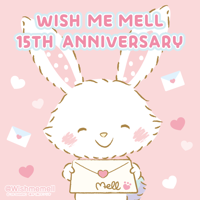 Wishmemell's tweet photo. みんなのおかげで、アニバーサリーイヤーを迎えることができたよ！
いつもあたたかいきもちをメルに届けてくれてありがとう。
メルからのありがとうのきもち、受け取ってね♡
#ウィッシュミーメル15周年 https://t.co/kJetbmJha5