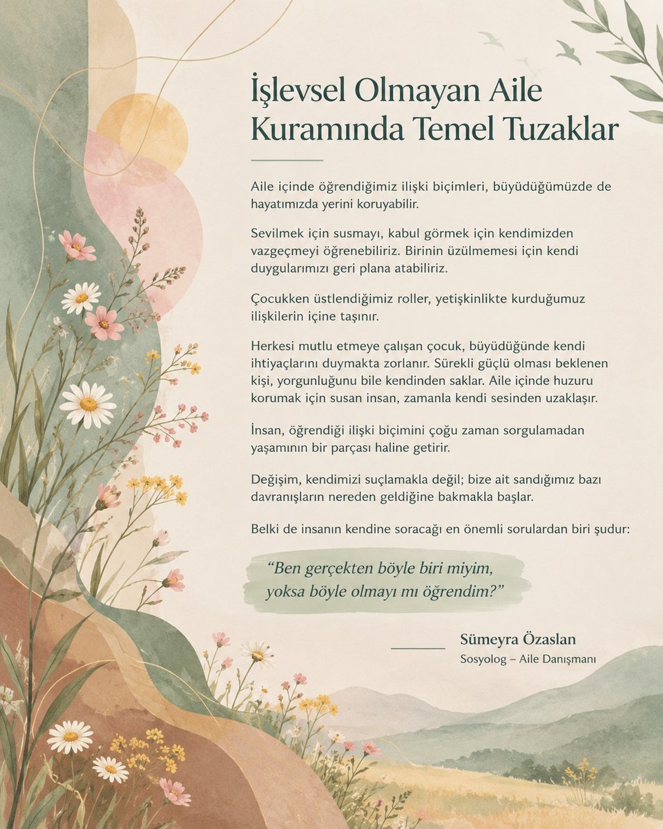 sumozaslan's tweet photo. #AileDanışmanlığı #Aileİlişkileri #İlişkiler #DuygusalFarkındalık #Çocuklukİzleri #KendiniTanımak #Psikoloji #Aileİçiİletişim #SümeyraÖzaslan https://t.co/CLYpztkB2N