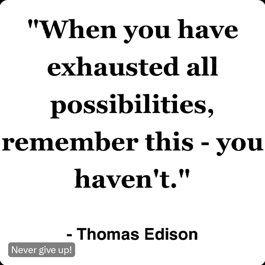 Scott_Preslex's tweet photo. “No options left” is often just exhaustion talking. When we’re tired, disappointed, or stuck, it’s easy to give up. But the next possibility appears only after we take a breath, ask for help, change the angle, or try the thing that feels too simple to matter. https://t.co/ifv8oxEdt5