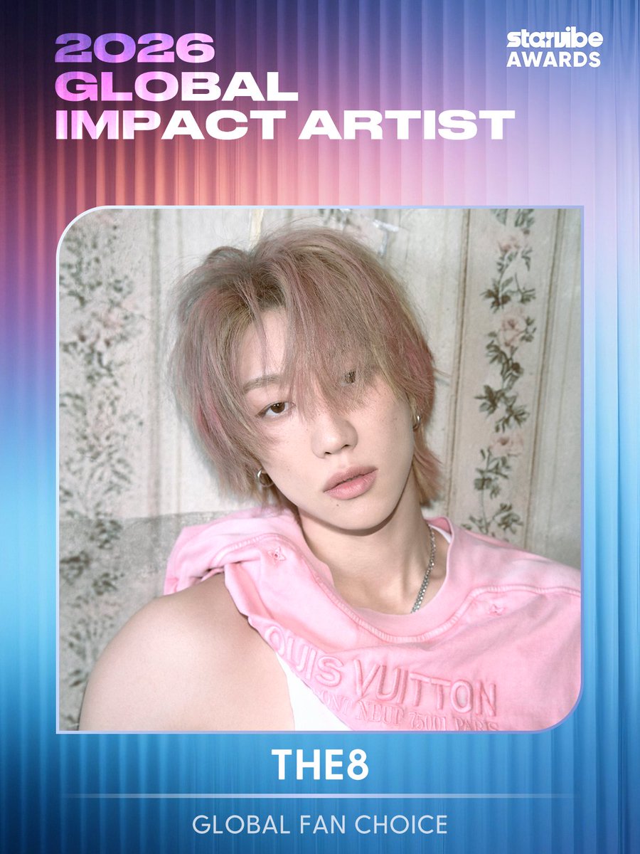 starvibe2015's tweet photo. THE 8 — StarVibe Awards

#THE8 is nominated for 2026 GLOBAL IMPACT ARTIST 🌍✨

🗳️ Voting ends Sep 27, 2026 (KST)
🔗 https://t.co/Z9yAfDXfYf

🏆 Winner chooses ONE:
🇯🇵 3D Billboard Feature
🇰🇷 Hongdae Twin Towers Billboard
🇹🇭 Bangkok EM District Triple-Screen Ads

Vote now and support THE 8! 👑
#StarVibeAwards #2026GlobalImpactArtist #THE8 #Minghao #SEVENTEEN
