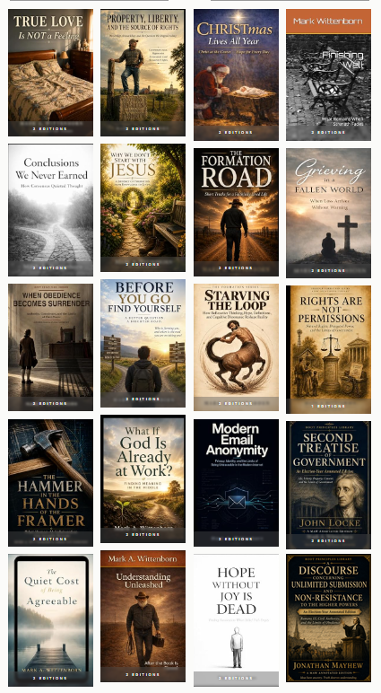 2b1bane's tweet photo. 20 BOOKS. ONE PURPOSE.
Faith. Formation. Grief. Liberty. History. AI. First principles.
Different subjects, same aim: put useful ideas into ordinary people's hands so they can understand them, examine them, and decide what holds.
#FormationRoad #FirstPrinciples https://t.co/qmzZSK70Oj
