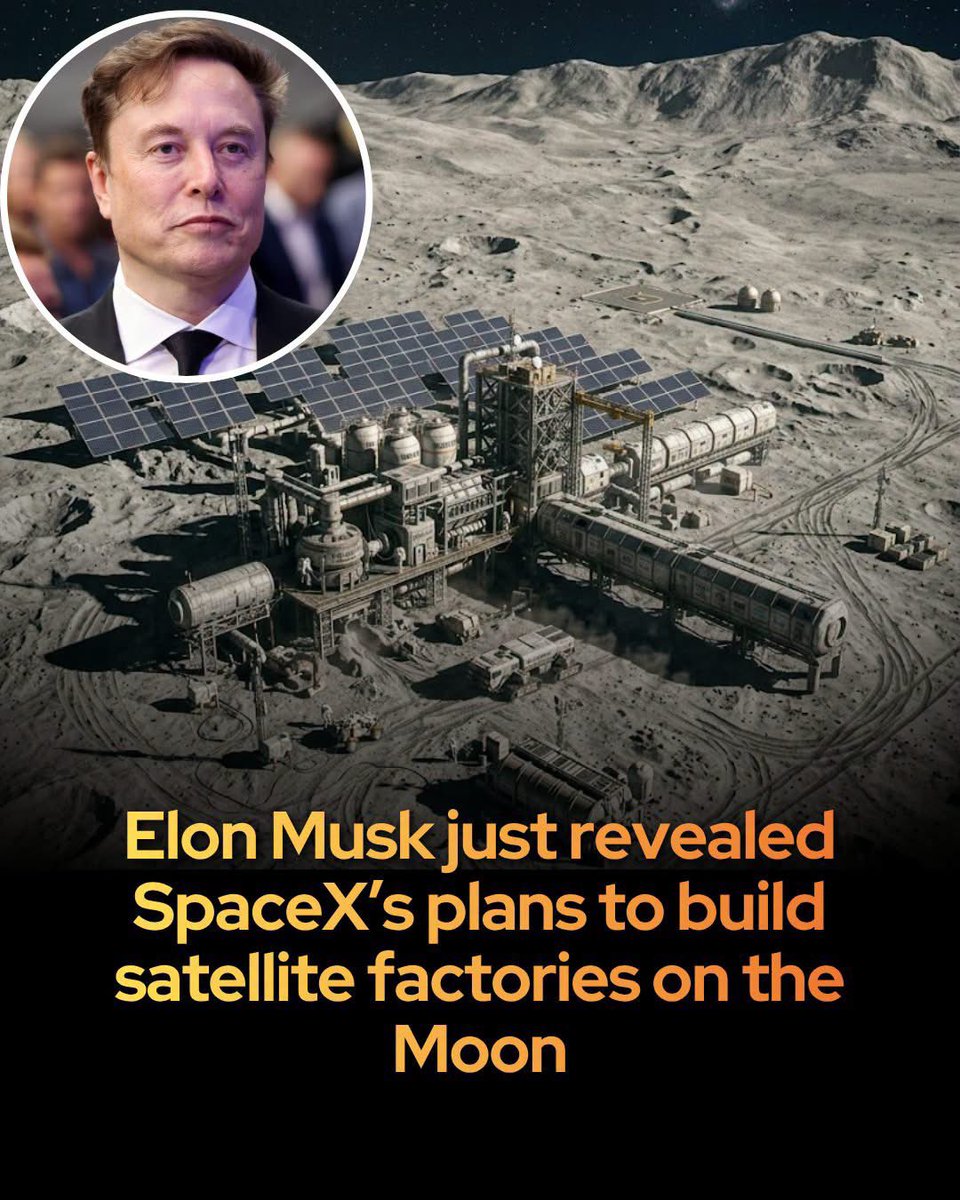 NightSkyNow's tweet photo. 🚨 Elon Musk Wants to Turn the Moon Into a Factory… But How Will He Do It? 🌕🚀

Imagine looking up at the Moon one day and realizing that something extraordinary is happening there. Instead of being a silent world of dust and craters, the Moon could become a giant factory, building satellites that will eventually power the future of artificial intelligence. It sounds like science fiction, but Elon Musk reportedly wants SpaceX to explore exactly this possibility.

According to the plan, SpaceX could build automated factories on the Moon using humanoid robots and materials extracted from the lunar surface. Rather than launching every part of a satellite from Earth, the company would use lunar resources such as aluminum and silicon to manufacture satellites directly in space. The idea is simple but astonishing: instead of carrying an entire factory into space, build the factory where the resources already exist.

SpaceX could develop a massive electromagnetic launcher known as a lunar mass driver. Powered by solar energy, this system would be designed to launch completed satellites from the Moon directly into orbit, potentially reducing the need for traditional rocket launches from Earth. With the Moon’s lower gravity, launching materials into space could require far less energy than launching them from our planet.

And what would these factories produce? Musk has discussed the possibility of building AI computing satellites, which could one day support the growing demand for computing power in space. The combination of SpaceX’s Starship, Tesla’s Optimus robots, and lunar resources raises a fascinating question: could the Moon eventually become the industrial center of a new space economy?

How would robots mine raw materials, operate complex machinery, survive harsh lunar conditions, and build working satellites without constant human intervention? The technology needed for such a system remains a tremendous challenge, and the timeline for making it practical is uncertain.

Musk has reportedly acknowledged that the idea sounds extreme, while critics have questioned its feasibility. Yet humanity’s most ambitious space projects have often begun as ideas that seemed impossible.

The Moon has been watching over Earth for billions of years. Could it one day become the place where humanity builds its future among the stars? 🌕

Only time, technology, and the challenges of the lunar environment will reveal whether this vision becomes reality.

Source: TNW, 2026 — “I know this sounds totally nuts”: Musk wants to build factories on the Moon.