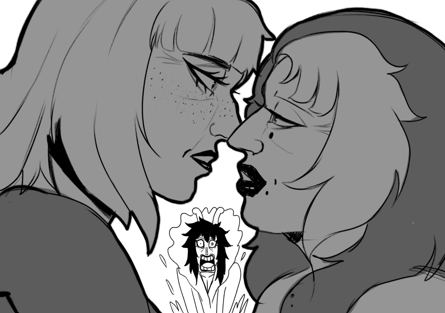AnathemaXeliah's tweet photo. Caesar, forced to watch two of his wives getting along a bit too well ~<3

An old woman yuri story, with @starryy_blue 's oc Inara ! 

#Caesarclown #ONEPIECE〜 #yumeship #OC #onepieceoc https://t.co/qu7Z3y7LoE