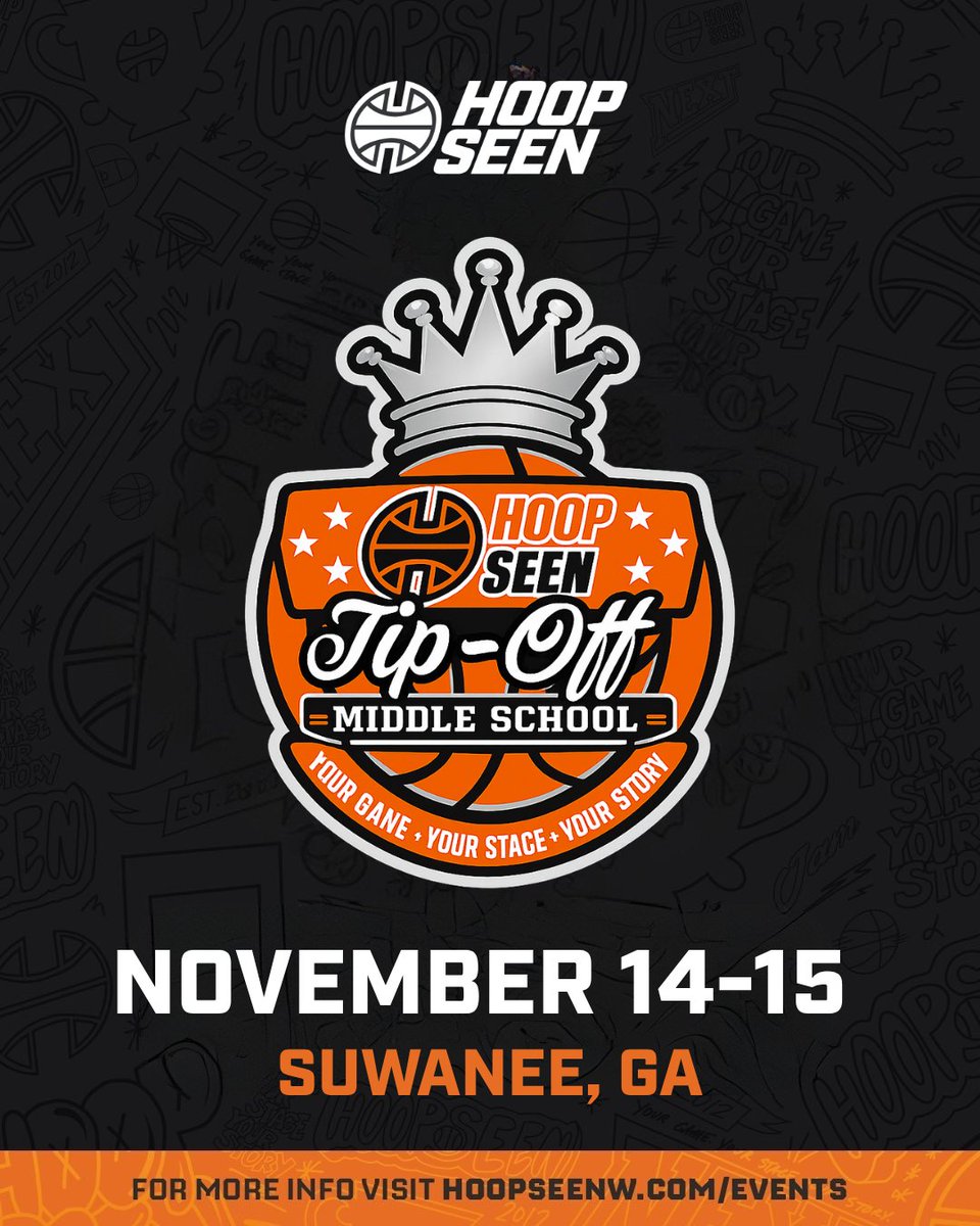 HoopSeenGA's tweet photo. HoopSeen Middle School Tip Off 

📍Suwanee Sports Academy
📅November 14-15
🏀Boys &amp; Girls
🏀4th-8th Feeder, School or Travel Teams
📱(470) 266-8862
🔗https://t.co/z3G1DLzS67 https://t.co/ja9l4SnQKZ