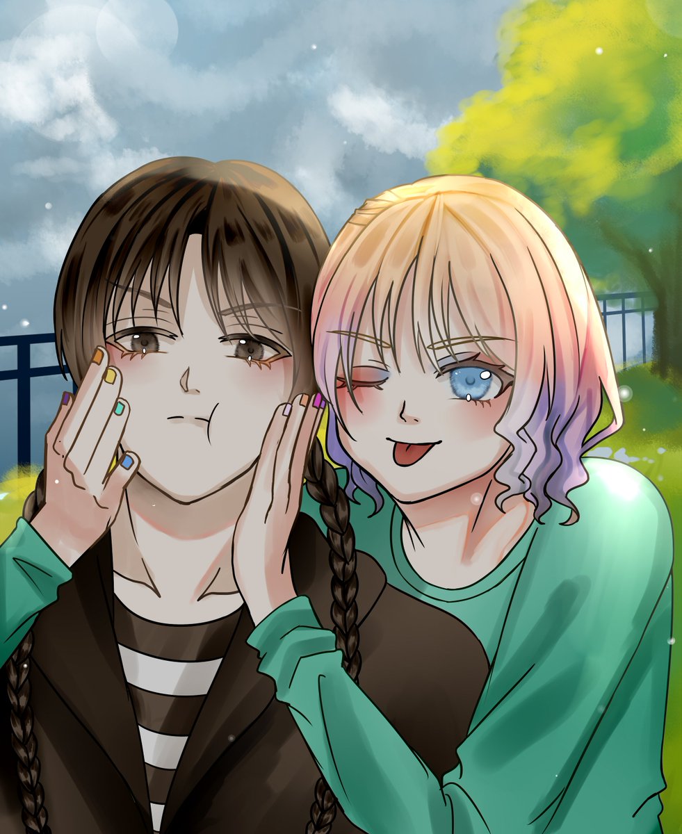 kkura_thinker's tweet photo. More photo dump of #wenclair in Paris 🩷🖤

The last photo become Enid's lockscreen.

Art by @Wiyothesley https://t.co/T0X9bGig9i