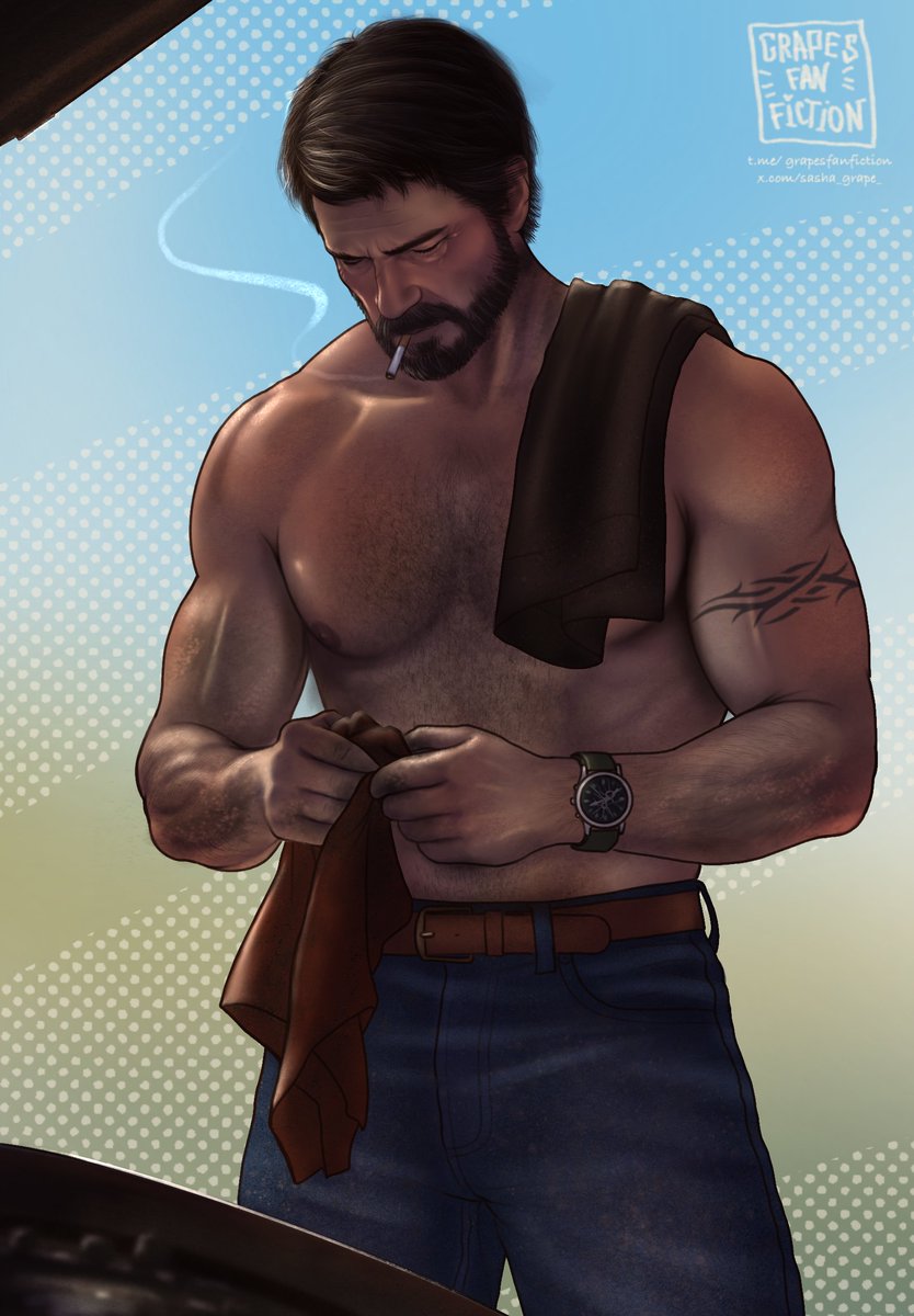 sasha_grape_'s tweet photo. Someone stop this man from being so hot🥵

#joel #joelmiller #tlou #thelastofus #2dart #digitalart #procreate #fanart #daddy 

No. Don't stop him. Ever. https://t.co/MUtgNoX2eS