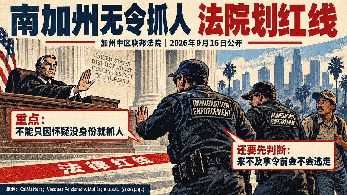 加州中区联邦法院限制南加州ICE和CBP无令逮捕行为