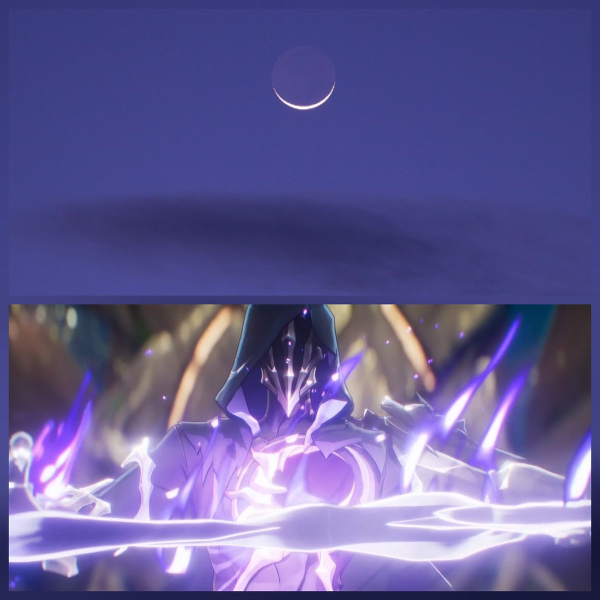 EmpyreanAxis's tweet photo. While Phainon, outside of his Khaslana form, represent the Sun, Flame Reaver represents the Moon that he inherited from Cyrene. When Phainon (Sun) and Flame Reaver (Moon) merge, they become a Solar Eclipse/Khaslana.
#Phainon #FlameReaver https://t.co/9wJXLyBRsg