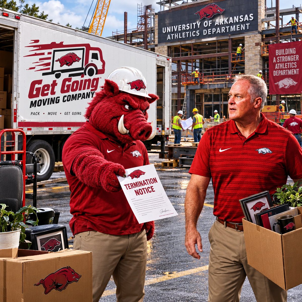 BigPhil870's tweet photo. Let's rebuild a better athletic department and a brighter future together. This dude ain't cutting it. Signed Arkansas Razorback fans. His name is Hunter right? Then he can "hunt" for a new job. https://t.co/fSCaRvwHK9