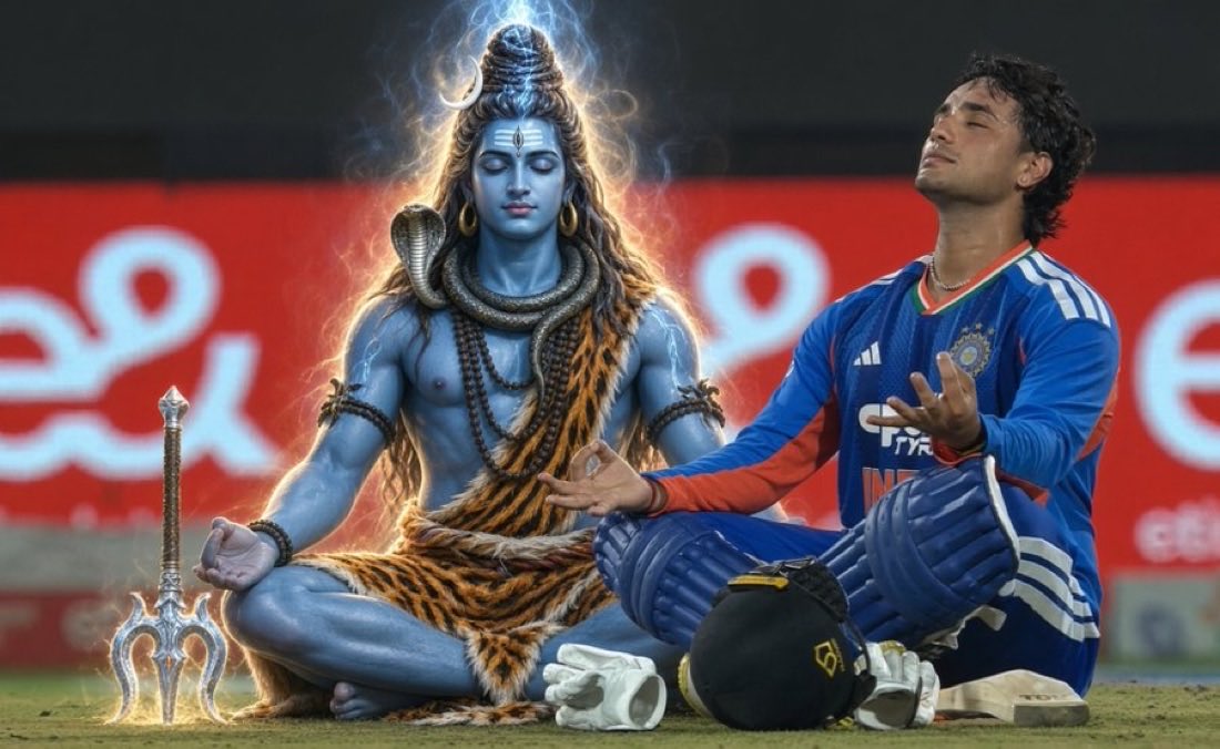 JaipurDialogues's tweet photo. Abhishek Sharma Post 100 Celebration creates Meltdown in Liberals and Islamists 

Abhishek celebrated by saying “Om Namah Shivaay” in Shambhavi Mudra 

🔥🔥 https://t.co/J4unfSOfwO