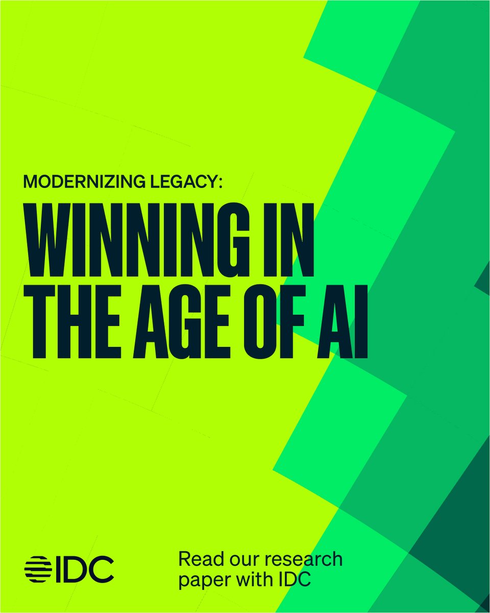 MongoDB's tweet photo. AI starts with the data.

And if your data foundation is stuck in the past, your AI ambitions could be too.

New IDC research reveals that APAC organizations leading the way in modernization are generating nearly 3x the regional average in digital revenue.

Explore what it takes to modernize legacy infrastructure and build a foundation for AI.

Read the research: https://t.co/gNMtsEywb5