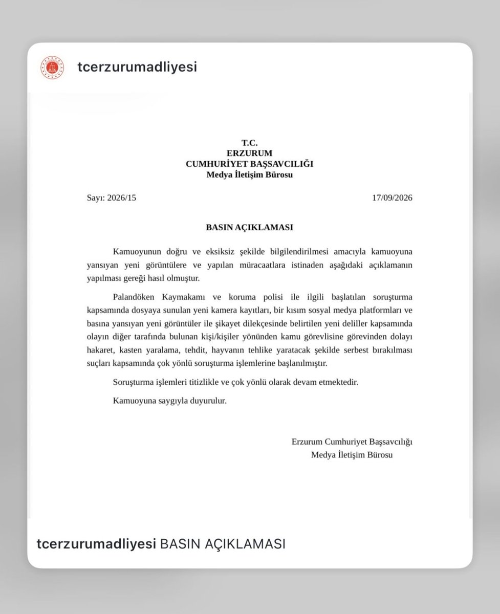 OnurSagsoz's tweet photo. ✔️ Bir son dakika paylaşalım. Devlet gereğini her zaman yapar! #Erzurum #köpek #kaymakam @TC_icisleri @ErzurumValiligi @aydinbarus22 https://t.co/xaDfYP26bp