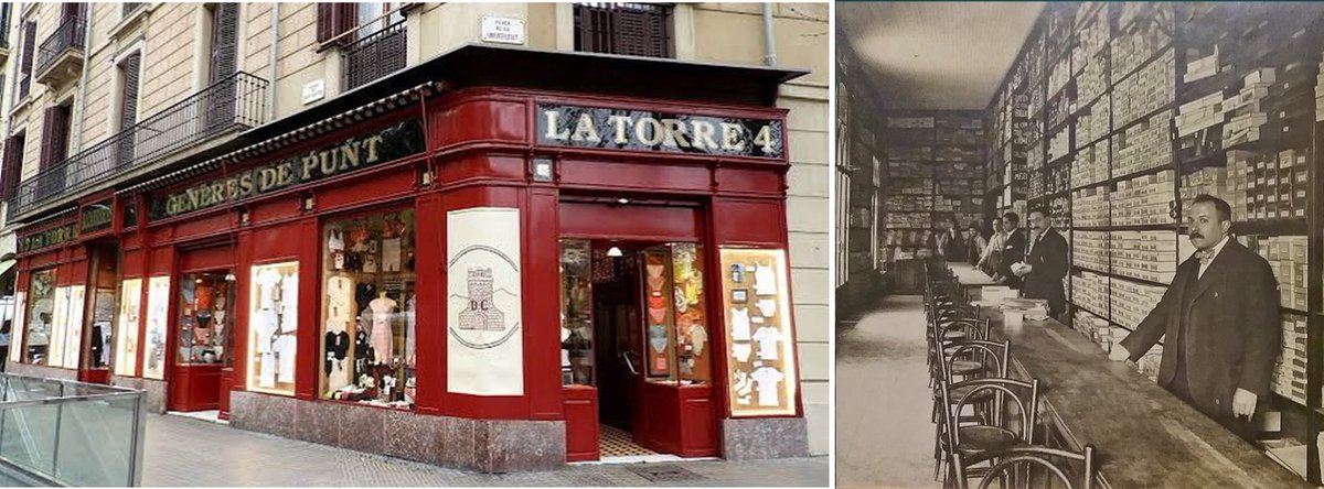 Pucurull's tweet photo. #recorregutcursadelamercèdiumenge
Al final de la Ronda, a tocar la plaça Universitat hi ha una botiga centenària, la de gèneres de punt ‘La Torre’. És d’aquelles tendes on sembla que el temps no ha passat: és de roba interior, i només veient els seus aparadors n’hi ha prou. No és que encara venguin els mateixos calçotets i sostenidors que fa cent anys, però gairebé. A dintre tenen cadires per a que els clients i les clientes hi puguin seure mentre trien la peça que els hi interessi. Inefable. Per cert, la botiga La Torre va servir d’inspiració a Carlos Ruiz Zafón en un capítol de la seva novel·la “L’Ombra del Vent”. Ho va confirmar moltes vegades el seu autor: s’hi va referir convertint-la en la barreteria d’Antoni Fortuny.