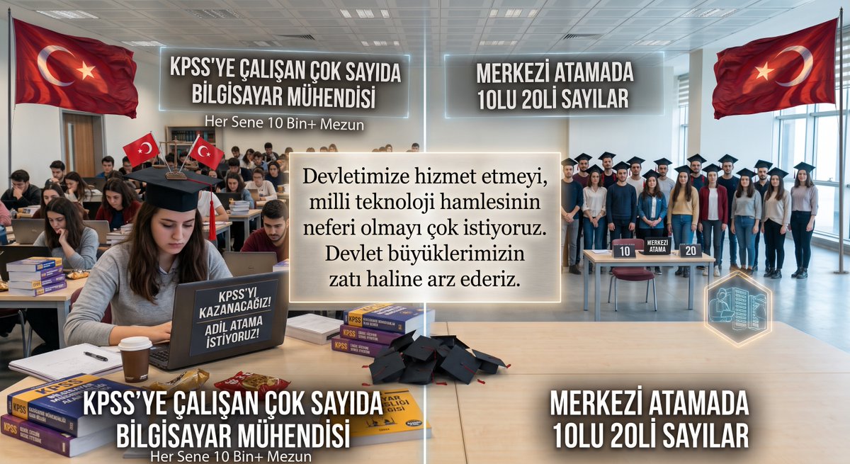 GencPcMuhKamu2's tweet photo. @mfatihkacir Sayın Bakanım, adil kontenjan talebimizi zatıâllerine hürmetle arz ederiz.  #BilgisayarMühendislerineKontenjan #BilgisayarMühendislerineMerkeziAtama https://t.co/bDgBHtPQVG