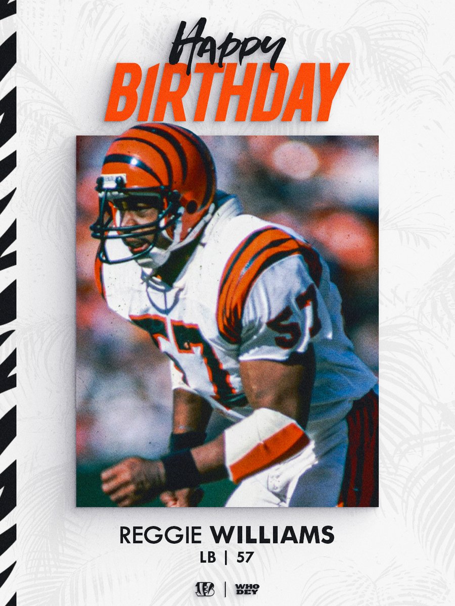 Bengals's tweet photo. Happy birthday to Bengals legend Reggie Williams. https://t.co/C8Ki6iwtgq