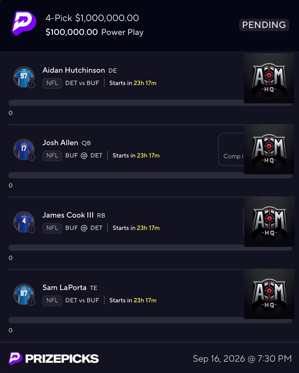 cdl_aim's tweet photo. 🚨PrizePicks $1 million NFL Nuke is now dropped in premium🚨

I’ve swept every NFL game so far this season, don’t miss out🔥

Take a look at all my members cashing out on NFL Week 1👀⬇️ 

🚨𝙋𝙍𝙀𝙈𝙄𝙐𝙈 𝙇𝙄𝙉𝙆
https://t.co/IWMkkJ49j0 https://t.co/IWdbAWmeWn