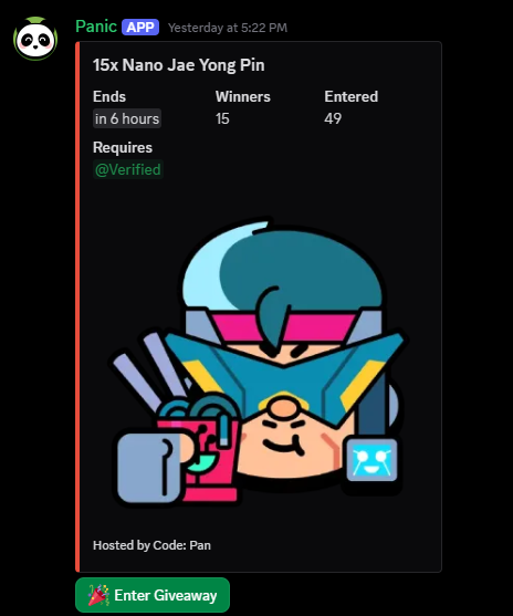 panda_casts's tweet photo. Only 49 entries for 15 exclusive pins is wild.
6 hours left https://t.co/pFShgpnI8i