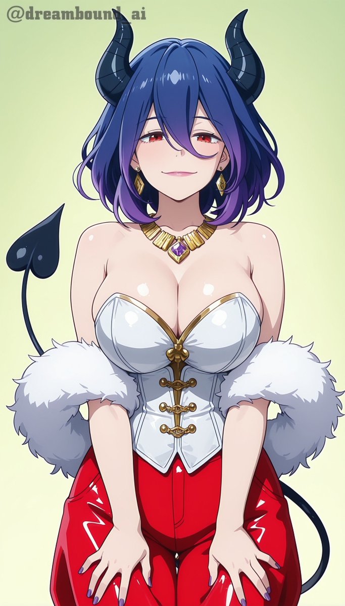 dreambound_ai's tweet photo. Carrying the captivating blend of beauty, elegance, and demonic charm never felt so effortless. 💜😈💋

.
.

• Created on: @moescapeai

.
.

#Anime #Trending #ExplorePage #Vermeil #VermeilInGold https://t.co/lV7byIaDmz