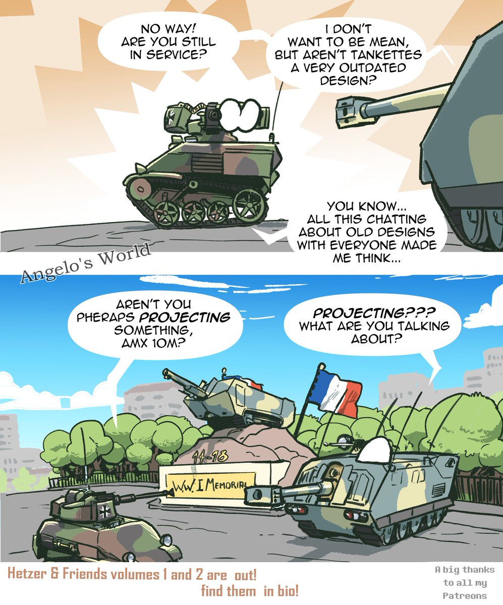 Angelo37271646's tweet photo. Projecting - Hetzer &amp; Friends 

Kinda want to see more tankettes today to be honest...

  hetzer &amp; friends paper comics are out! link in bio!    If you support my art, check my Patreon! #angelosworld #hetzerandfriends https://t.co/825Tsi0c1V