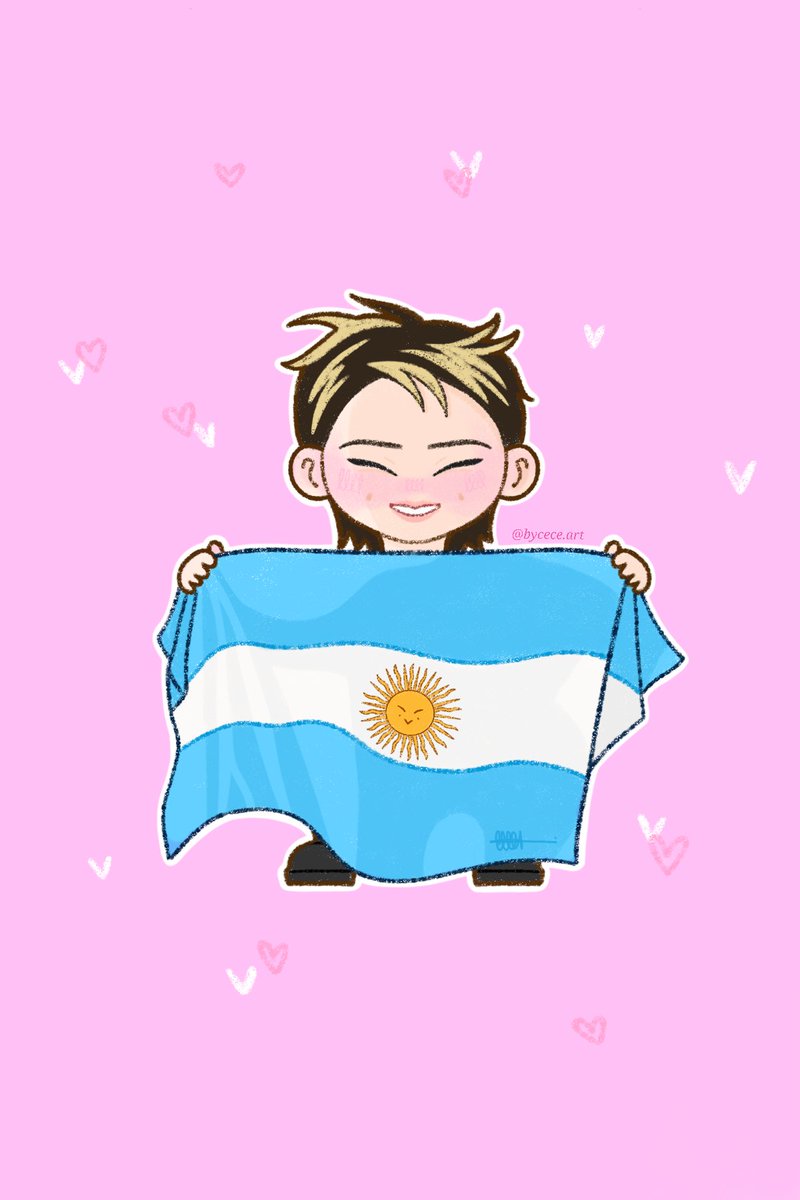 p1nkheartce's tweet photo. jeongin con la bandera de argentina 

#i_n #straykids #fanart #straycity https://t.co/PXkNJLZWia