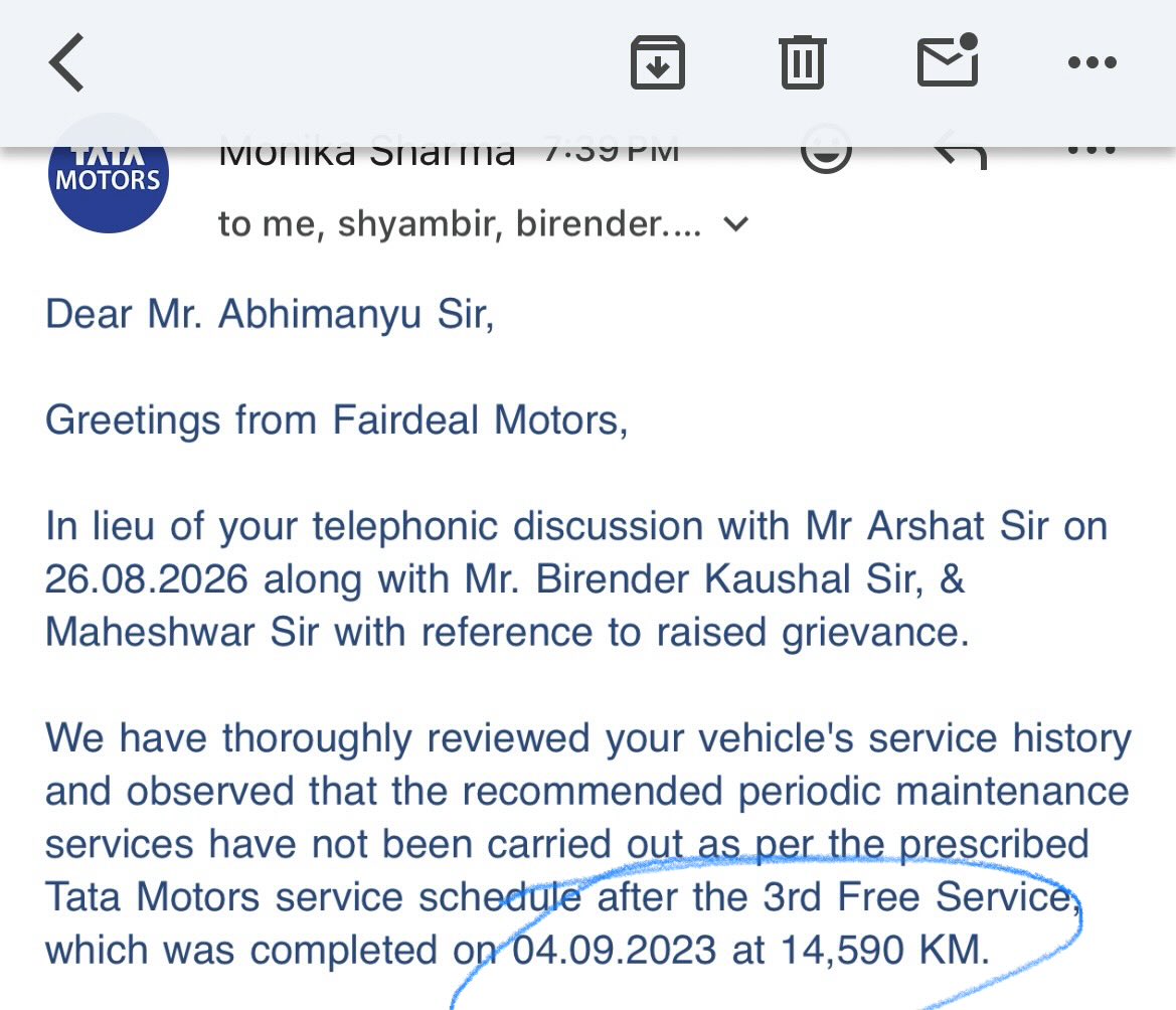 rawscope77's tweet photo. @TataMotors @TATA_CARS this is the message you hv sent me after erasing my service records blaming me for not getting scheduled services done and i m now sharing service record invoice pic at 38k you frauds…
You better refund my money https://t.co/RMUrfl9ioc