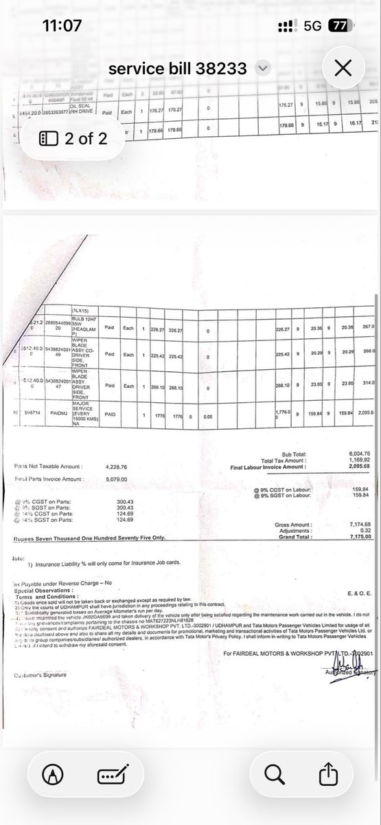 rawscope77's tweet photo. @TataMotors @TATA_CARS this is the message you hv sent me after erasing my service records blaming me for not getting scheduled services done and i m now sharing service record invoice pic at 38k you frauds…
You better refund my money https://t.co/RMUrfl9ioc