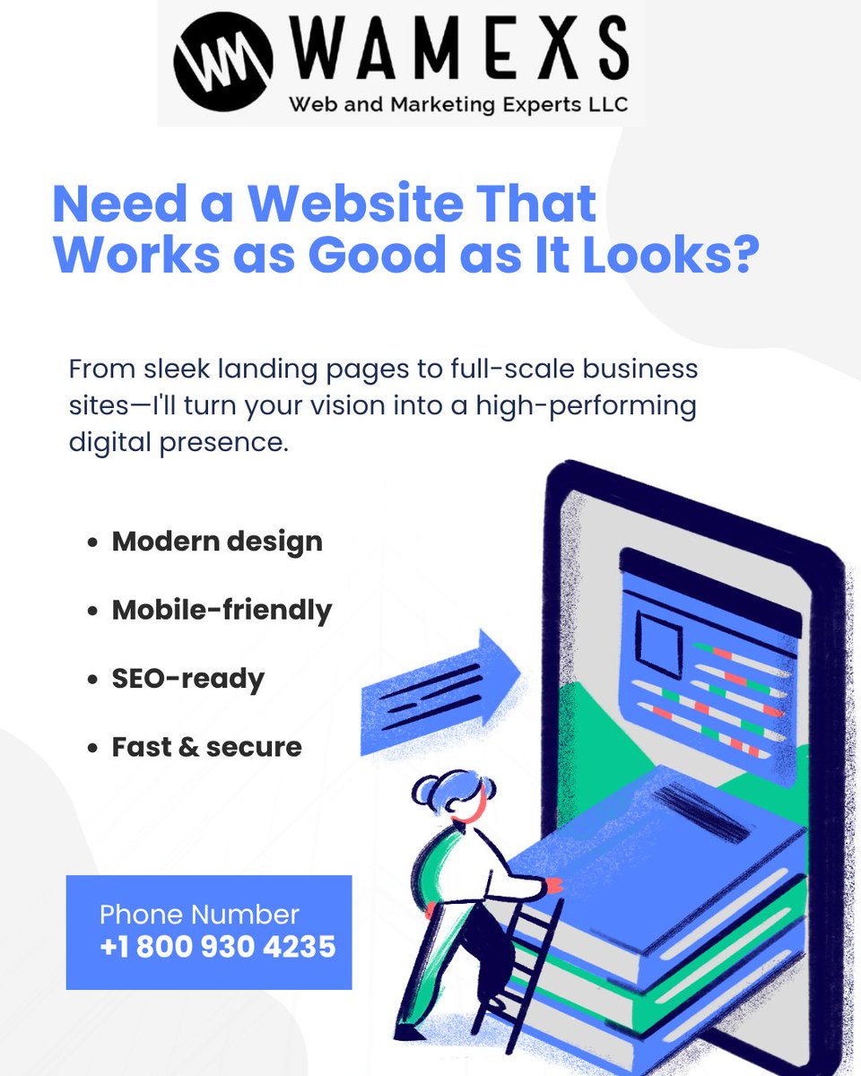 WebMarketingEx4's tweet photo. 🌐 Need a Website That Works as Good as It Looks?

#WebsiteDevelopment #WebsiteDesign #WebDevelopment #BusinessWebsite #ResponsiveWebDesign #SEO #Ecommerce #DigitalMarketing #BusinessGrowth #WebAndMarketingExpertsLLC https://t.co/0cnvIzOCT1