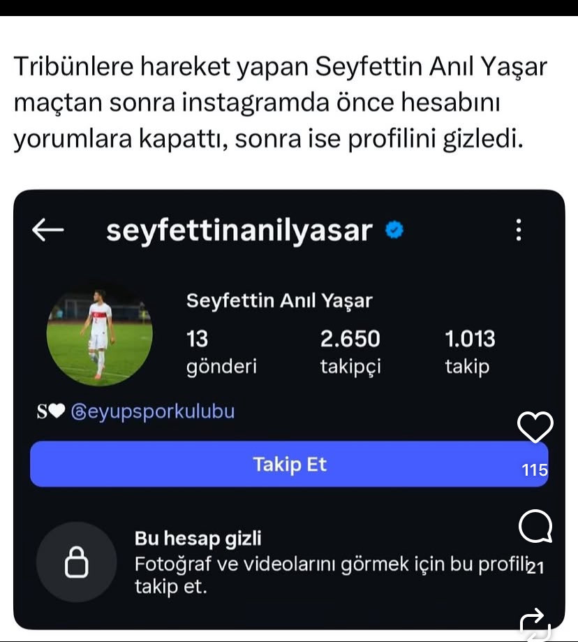 Orcun1907Fener's tweet photo. Gel bakalım Seyfettin Anıl Yaşar pazar günü Kadıköy de seni süpriz bekliyor tribünlere hareketler çekip korkundan yapay zeka demiştin şimdi yapay zekayı biz çekelim 😉 https://t.co/Ez9kiodm7x