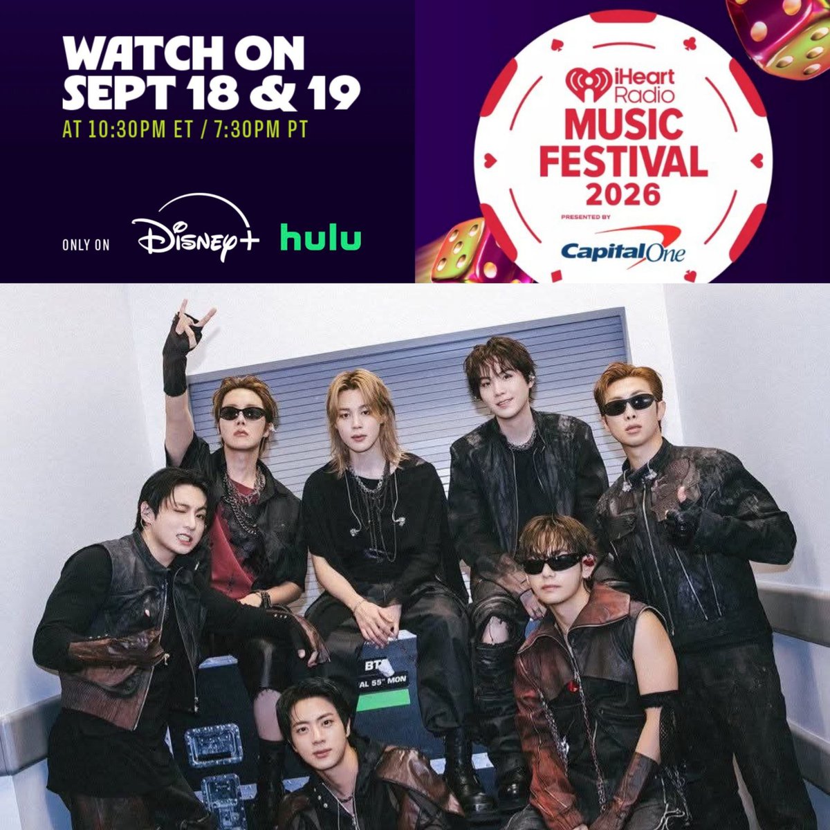 alejandra_mub's tweet photo. RECORDATORIO‼️YA ES MAÑANA BTS se estará presentando en el "i Heart Radio Music Festival" Las Vegas y aquí les dejo los horarios 💜 

🗓️ Viernes 18 de septiembre

02:30 PM 🇺🇸(HST)
04:30 PM 🇺🇸(AKT)
07:30 PM 🇺🇸(PT) 🇨🇦(PT)
08:30 PM 🇲🇽(CDMX) 🇨🇷 🇳🇮 🇭🇳 🇬🇹 🇸🇻 🇧🇿
09:30 PM 🇨🇴 🇪🇨 🇵🇪 🇵🇦
10:30 PM 🇻🇪 🇩🇴 🇧🇴 🇵🇷 🇨🇺 🇺🇸(ET) 🇨🇦(ET)
11:30 PM 🇨🇱 🇧🇷 🇦🇷 🇺🇾 🇵🇾

🗓️ Sábado 19 de septiembre

02:30 AM 🇮🇸
03:30 AM 🇬🇧 🇮🇪 🇵🇹
04:30 AM 🇪🇸 🇫🇷 🇮🇹 🇩🇪 🇳🇱 🇧🇪 🇨🇭 🇦🇹 🇸🇪 🇳🇴 🇩🇰 🇵🇱
05:30 AM 🇫🇮 🇬🇷 🇷🇴 🇺🇦 🇹🇷
06:30 AM 🇦🇪
08:00 AM 🇮🇳
09:30 AM 🇹🇭 🇻🇳 🇮🇩(WIB)
10:30 AM 🇲🇾 🇸🇬 🇵🇭 🇨🇳 🇹🇼 🇭🇰

HAVE A SAFE FLIGHT BTS
BTS AT IHEART RADIO MUSIC FESTIVAL 2026
BTS BTS BTS
BTS IS COMING
BTS PAVED THE WAY
#BTSxIHeartRadio

ℹ️ Tengo entendido que es aquí donde Cry los entrevistará y se estará transmitiendo por Disney+ y Hulu 💜