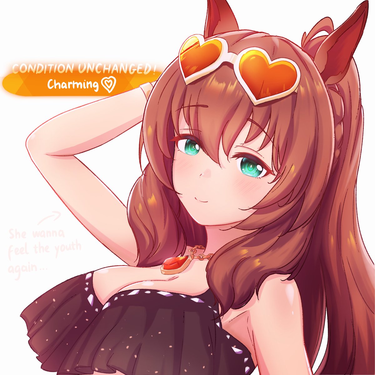 Simple_Side's tweet photo. Maruzensky with her Charming status once again... 
But this time with her swimsuit on!
(I wouldn't pass this oppotunity to draw her at her best form :P)

#maruzensky 
#umamusume 
#umamusumeprettyderby 
#ウマ娘 https://t.co/b9u2sY60cw