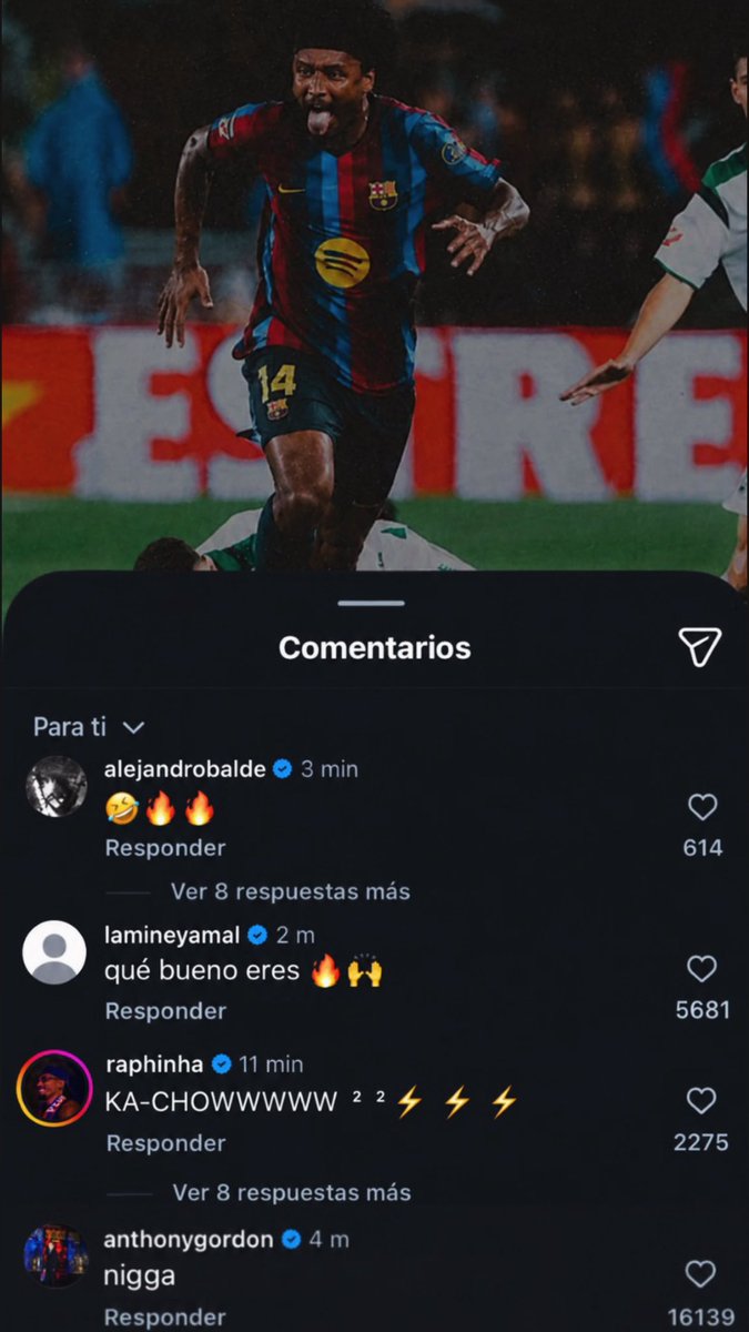 maldiidown's tweet photo. 😂🚨Los comentarios de los jugadores del Barça al post de Adeyemi https://t.co/EFReRez6GR