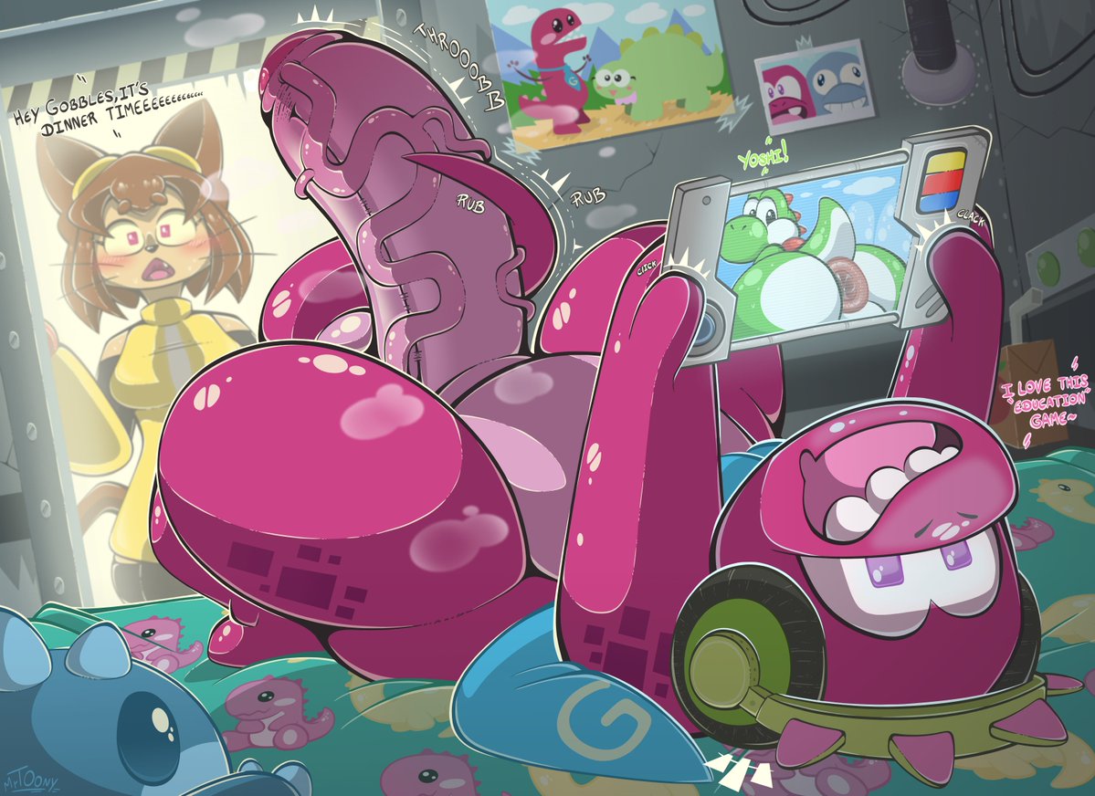 Mrt0ony's tweet photo. Gobbles's learning at breakneck speed ~ 🦖🍆 https://t.co/BjCW5NA66O
