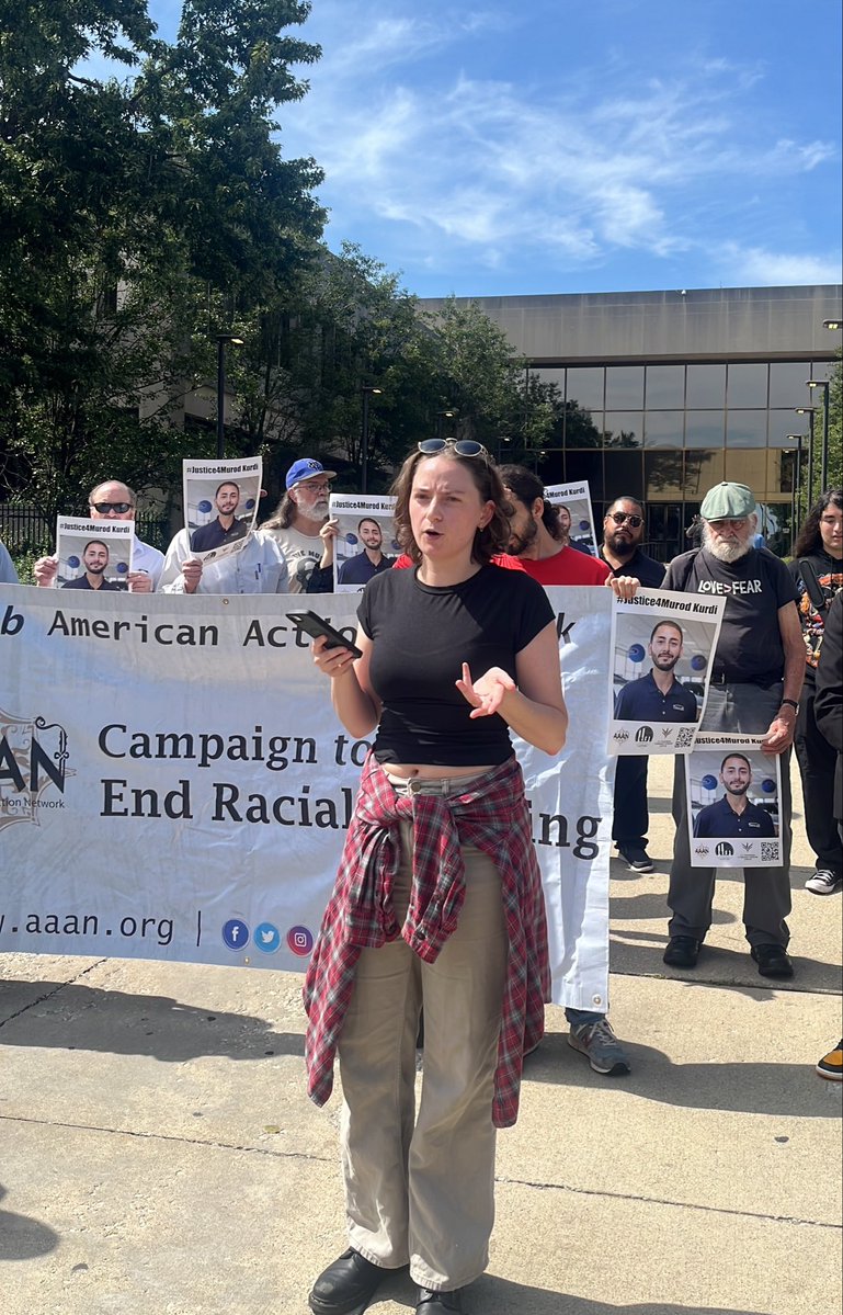 CAARPRNow's tweet photo. “The attacks on Black and Arab people are attacks on all of us. We demand that these charges are dropped! The police have proven over and over again that they cannot be trusted to police themselves.“ - Elinor Keener, @AntiWarChicago https://t.co/ZwdVduV69k