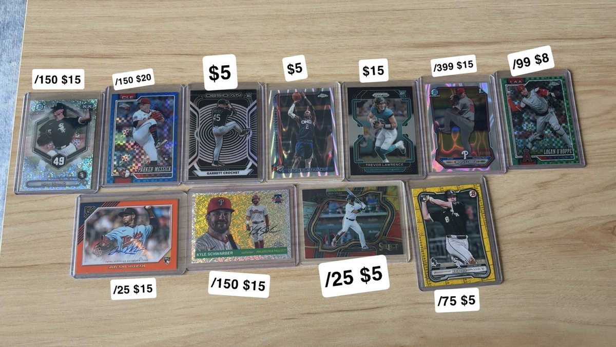 JMsportscollect's tweet photo. Cards for sale!! All prices listed but feel free to combine for better deals! #TheHobby 

All cards below will ship PWE. PayPal only please https://t.co/G5eG5o6JyS