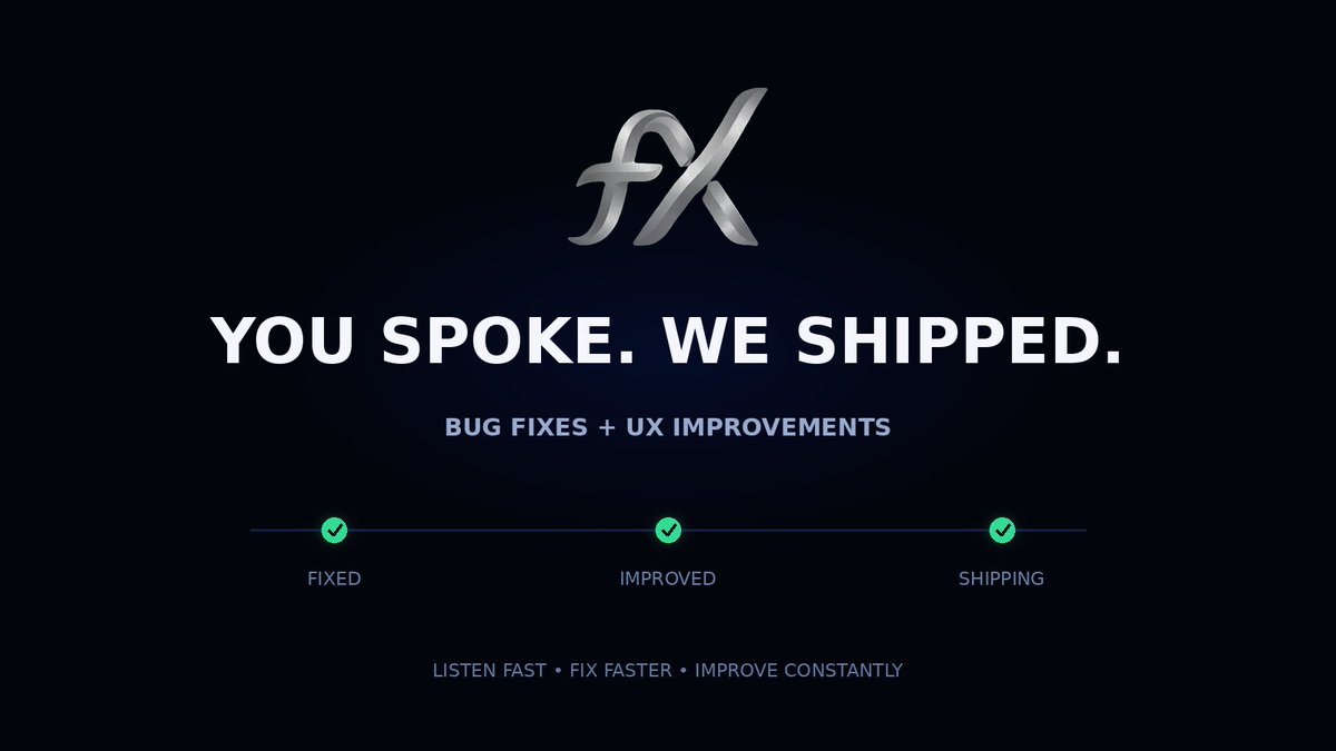 Fomox_'s tweet photo. You spoke. We listened. Now we’re shipping.

We’ve been reviewing the issues reported by early fomoX users—fixing bugs, improving performance and making the entire experience smoother.

This is how we intend to build:

Listen closely.
Fix quickly.
Improve constantly.

V1 was never the finish line. It’s the foundation.

Keep testing. Keep sharing your feedback. Every report helps us build a sharper product for the trenches.

Updates are rolling out.

https://t.co/MgqmH6WStK