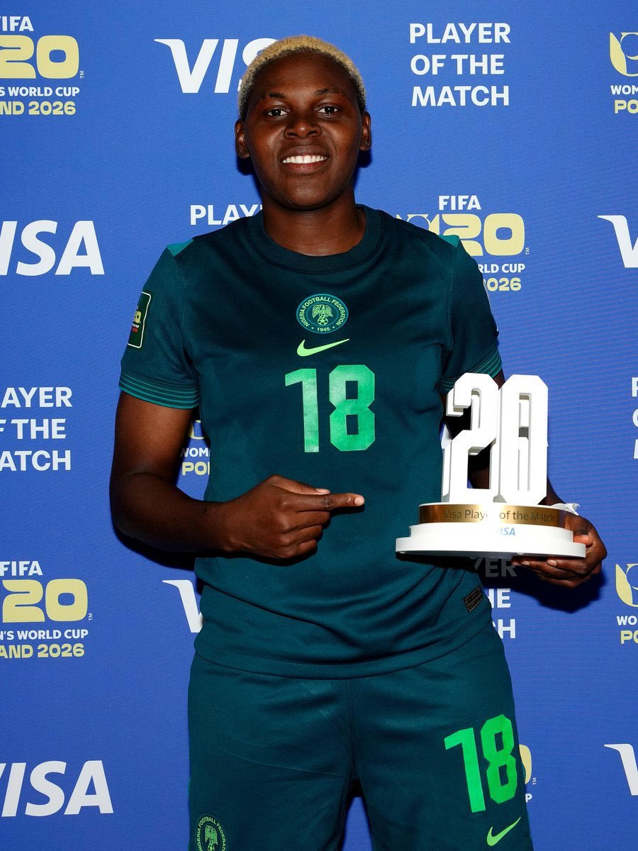PoojaMedia's tweet photo. I will always be grateful to Victor Osimhen for stepping in with financial/emotional support for Falconets striker, Janet Akekoromowei.

From that career-threatening injury in Abeokuta to MVP at the World Cup. 

God is Good 🔥 https://t.co/bL9ygywikr