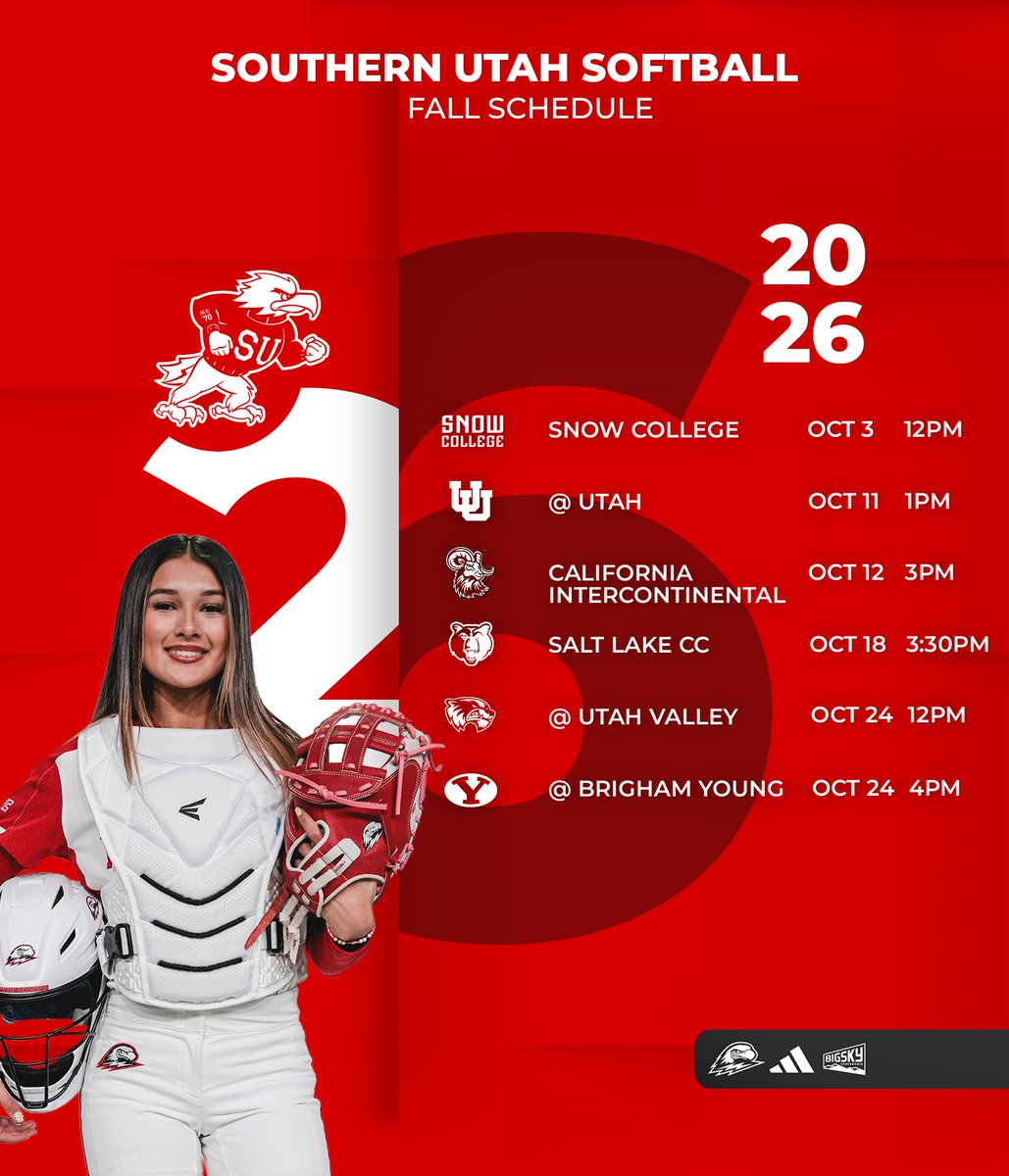 SUUSoftball's tweet photo. Thunderbirds Softball Announces Fall Ball Schedule 
 
🗞️: https://t.co/OXedqtPzD8 

#TBirdNation ⚡️ #RaiseTheHammer https://t.co/IsjWYKZ2Nx