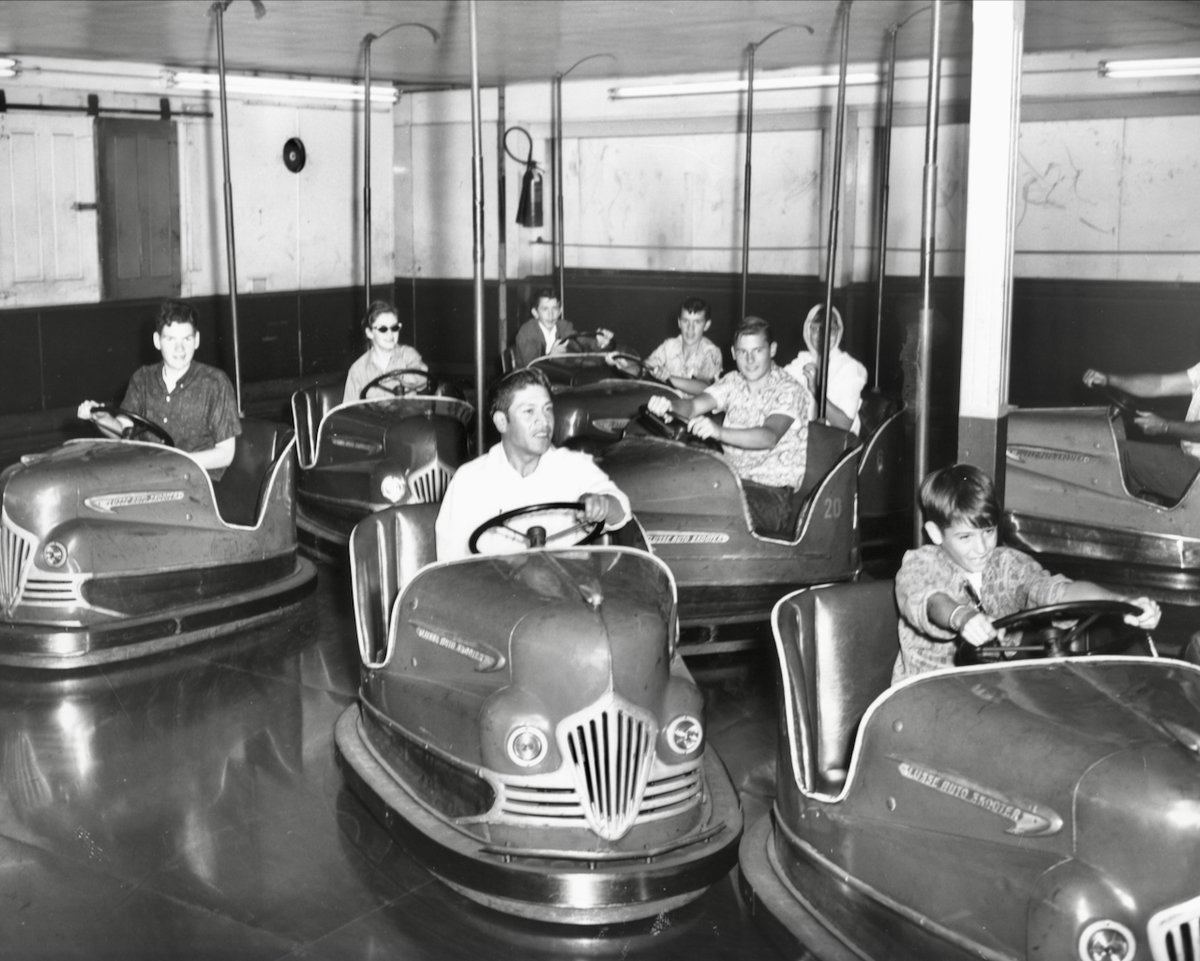 beachboardwalk's tweet photo. #TBT to the Auto Scooter ride, where a little bumper-to-bumper traffic was all part of the fun! From 1948 through the early 1990s, this classic #BeachBoardwalk ride delivered plenty of laughs, friendly collisions, and countless memories. Did you ever take a spin? 🚘 🏖️ https://t.co/vCgRPC3ch0