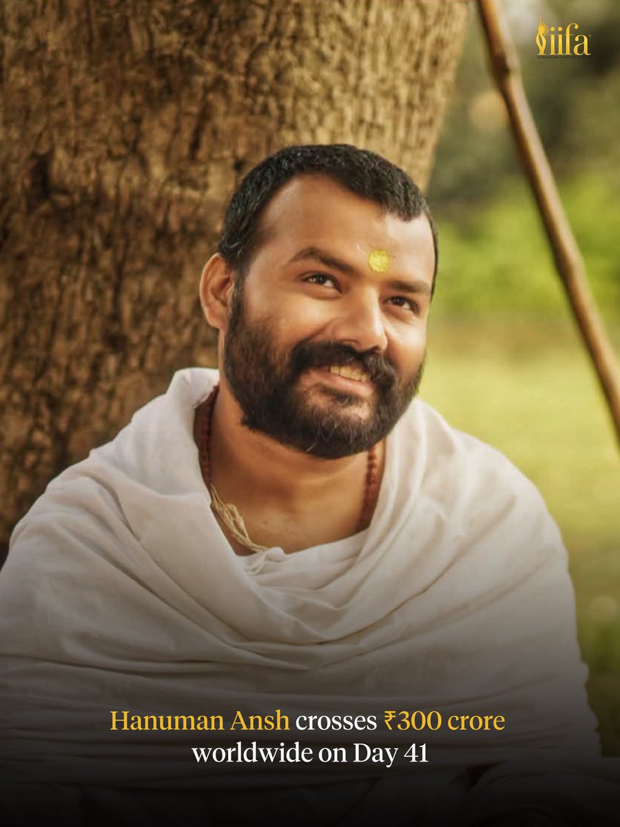 IIFA's tweet photo. Hanuman Ansh continues its remarkable box office run! The Vishal Chaturvedi film has crossed ₹300 crore worldwide in 41 days and continues to hold the top spot at the Indian box office in its sixth week.

#IIFA #Bollywood #HanumanAnsh #VishalChaturvedi https://t.co/aWjRKR4211
