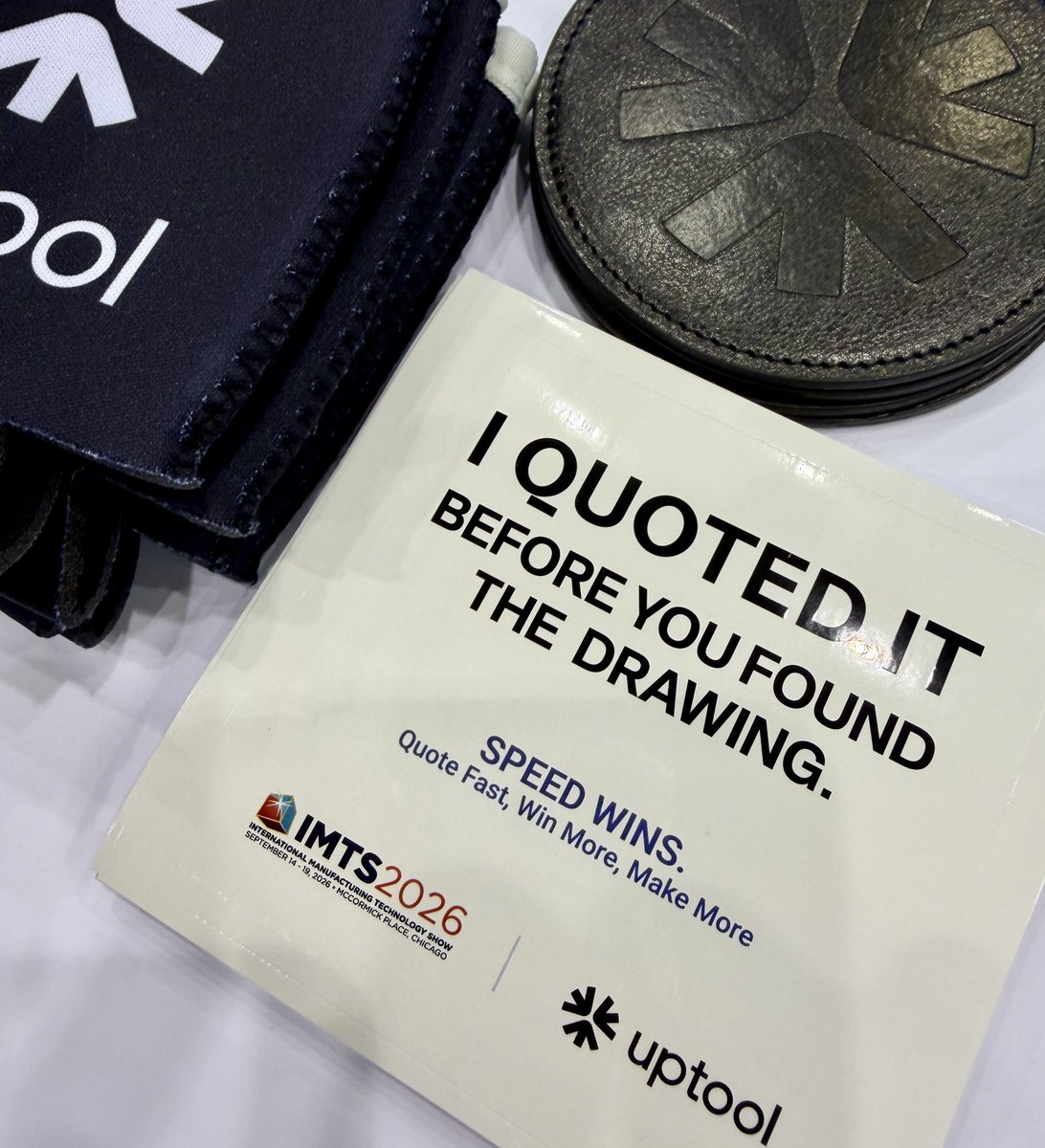 uptool_ai's tweet photo. In Chicago this week for IMTS? Visit our booth and see how we are helping real machine shops quote faster!
📍 Booth #135714
🌐 https://t.co/S3wQyUj6R6
#IMTS #IndustrialTech #SmartManufacturing #AIInManufacturing #CNCSoftware #Uptool https://t.co/TtFrHk1Ood
