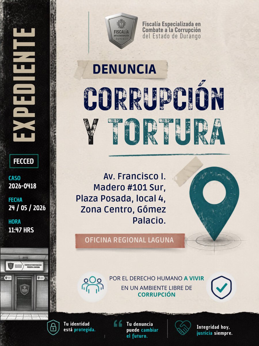 FECCED's tweet photo. 📍 ¿Estás en la Región Laguna y necesitas orientación o quieres presentar una denuncia?
🕘 Horarios de atención:
Lunes a viernes: 9:00 a 15:00 y 18:00 a 20:00 h.
Sábados, domingos y días inhábiles: 10:00 a 15:00 h.
☎️ 871 715 4359
⚖️ Acércate a la FECCED. 
#FECCED #RegiónLaguna https://t.co/QJpyLyJCbO