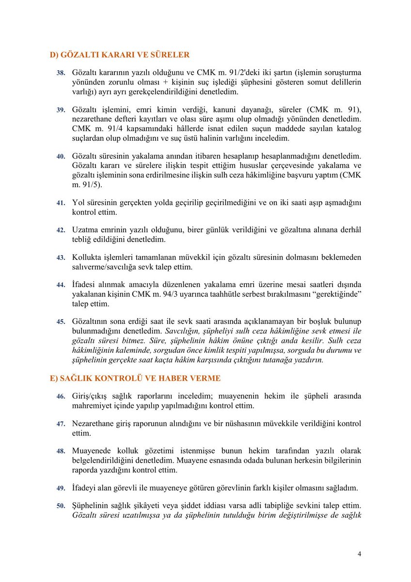 mhmtbrnslnk's tweet photo. Karakoldan sulh ceza hakimliğine kadar geçen sürede müdafiin denetleyeceği hususlara ilişkin öneriler.

1, 2, 3 ve 4. sayfalar. https://t.co/Ll2WZP2vbe