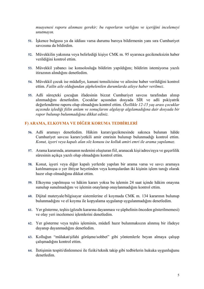 mhmtbrnslnk's tweet photo. Karakoldan sulh ceza hakimliğine kadar geçen sürede müdafiin denetleyeceği hususlara ilişkin öneriler.

5, 6, 7, ve 8. sayfalar. https://t.co/ealEAi8nb1