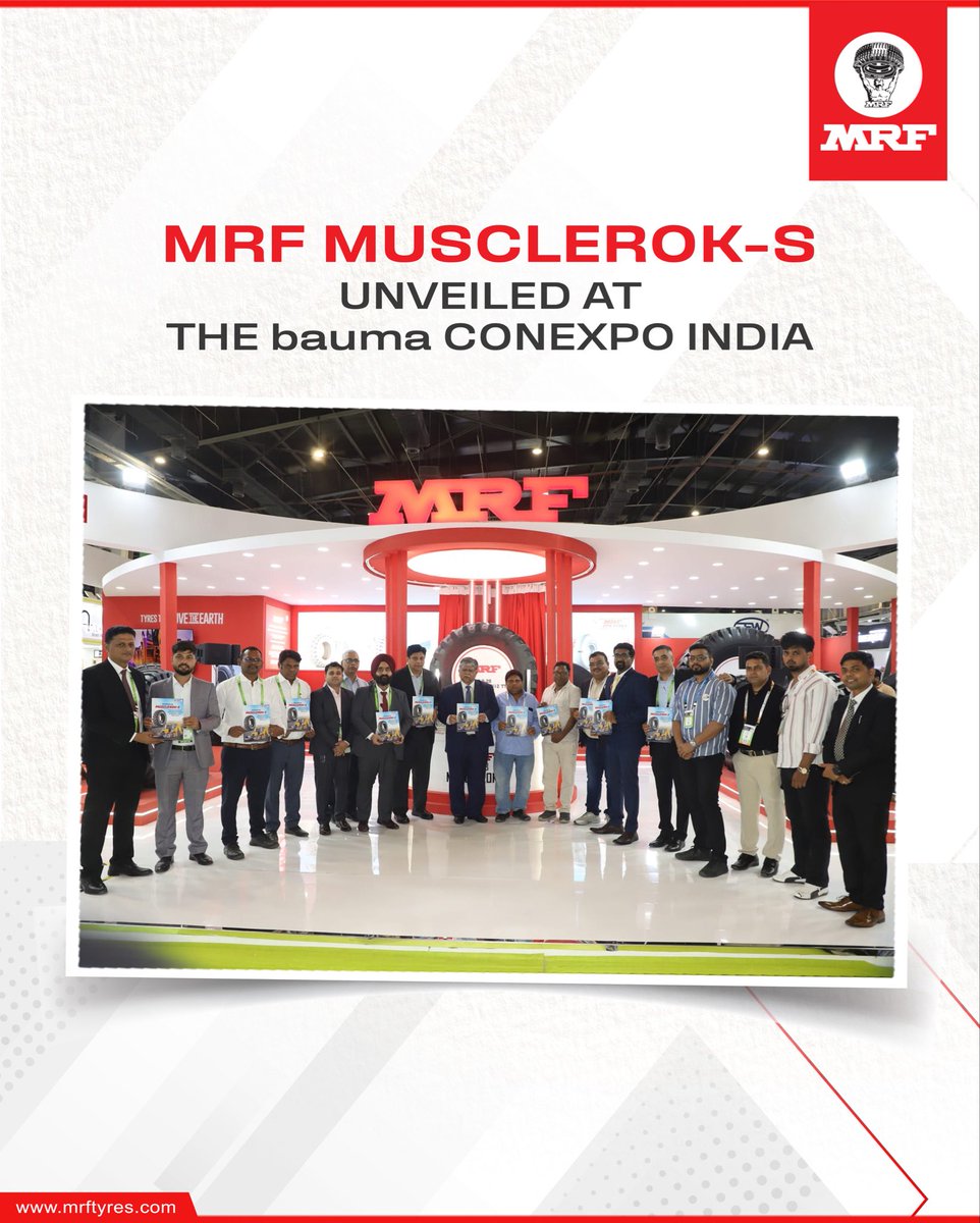 MRFWorldwide's tweet photo. A new force in Off-Highway Tyres takes the stage at bauma CONEXPO India.
Introducing the all-new MRF MUSCLEROK-S – 16.9-28, engineered for backhoe loaders and built to deliver strength, durability and reliability through every challenge.
#MRF #MuscleRokS #baumaCONEXPOIndia https://t.co/GBCBNXCbh8