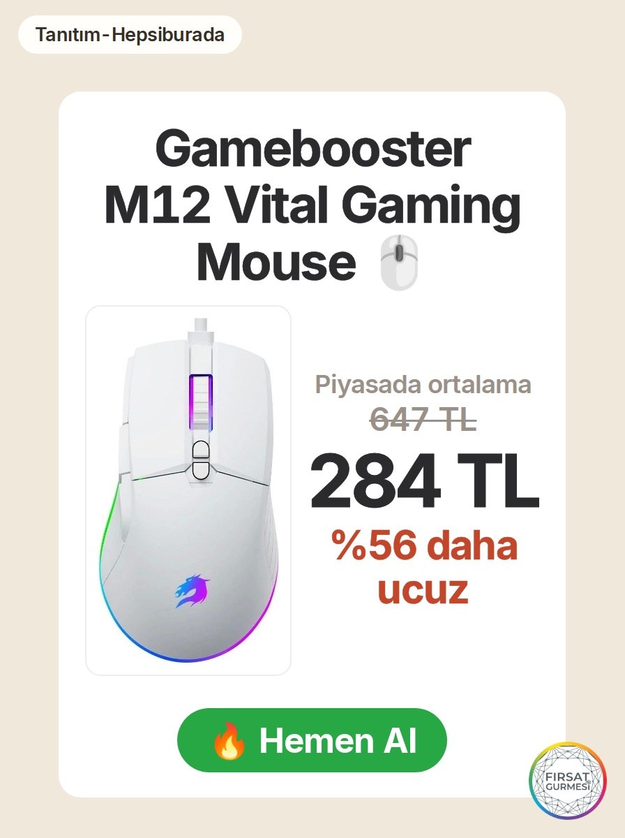 firsat_gurmesi's tweet photo. 🛍️ Beyaz RGB aydınlatmalı, 12800 DPI hassasiyetiyle oyun deneyiminizi yükseltmeye hazır bir gaming mouse. Hepsiburada'da bugün 284 TL'ye.
🔗 https://t.co/snNzzikXmt
Tanıtım #gamebooster #gamingmouse #fırsat https://t.co/iX8n76At6q