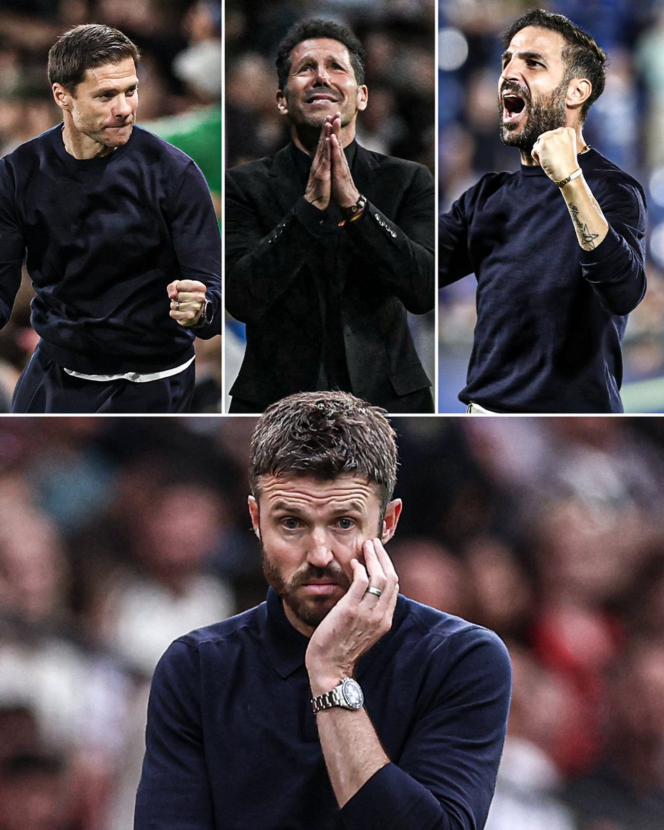 ESPNUK's tweet photo. After Man United’s game against Fulham at the weekend, Michael Carrick will face:
 
▪️ Xabi Alonso
▪️ Diego Simeone
▪️ Cesc Fàbregas
 
All in October 😲 https://t.co/P4cq6M8B3Z