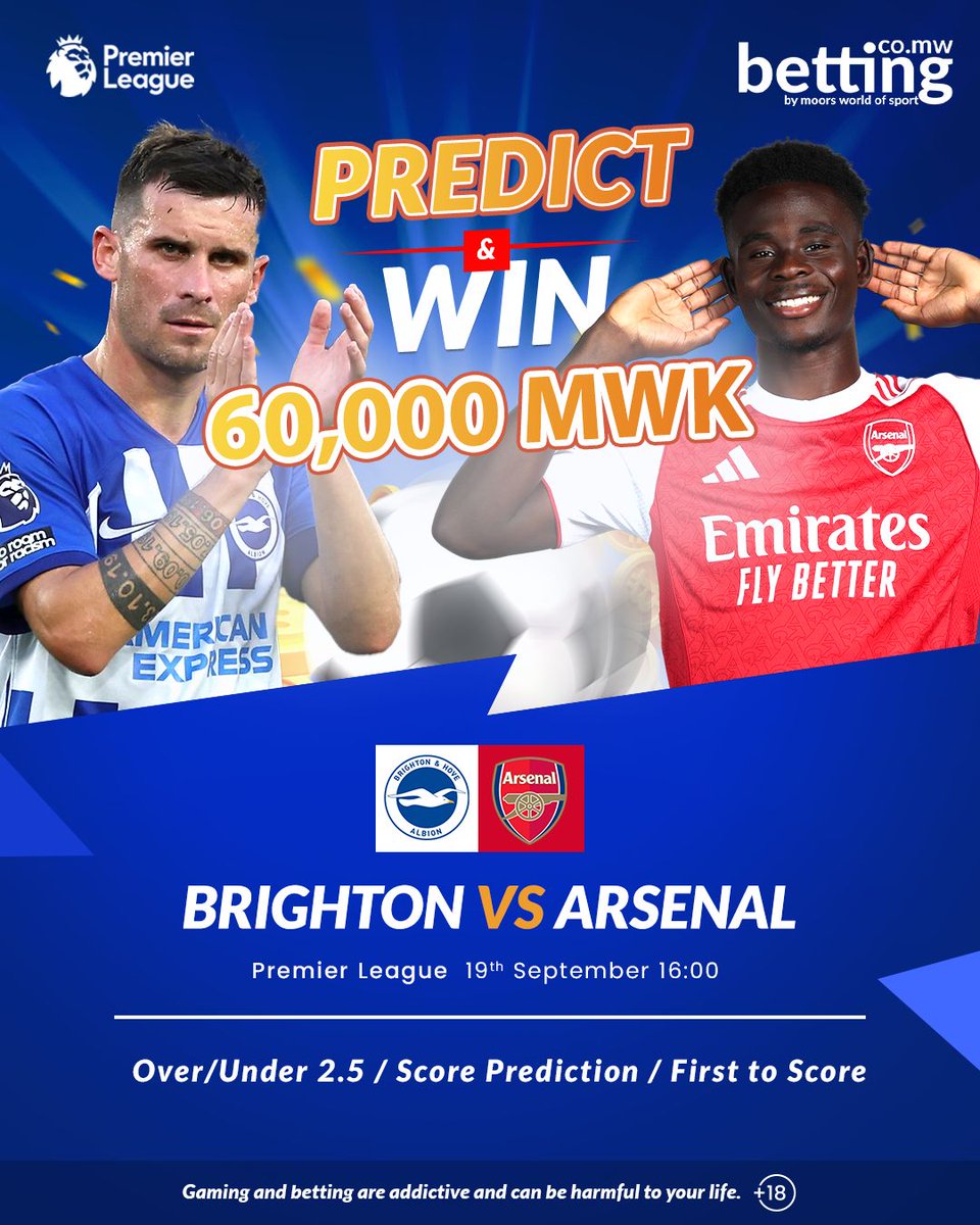 MWOSMalawi's tweet photo. Predict &amp; WIN ! ⚽🔥
Grab your share of MWK 60,000 in FREEBETS! 💰

30 lucky winners will each score a MWK 2,000 FREEBETS
1️⃣ Comment your match prediction
2️⃣ Like , tag &amp; share 
3️⃣ Add your User ID

🔞Play responsibly. 
#MWOS #TheHomeOfSports #guessscore #predictscore #quiztime https://t.co/oxh5OY0vmr
